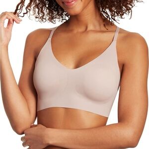 Maidenform Pure Comfort V-neck Pullover Lace Back Bra - Evening Blush - Small